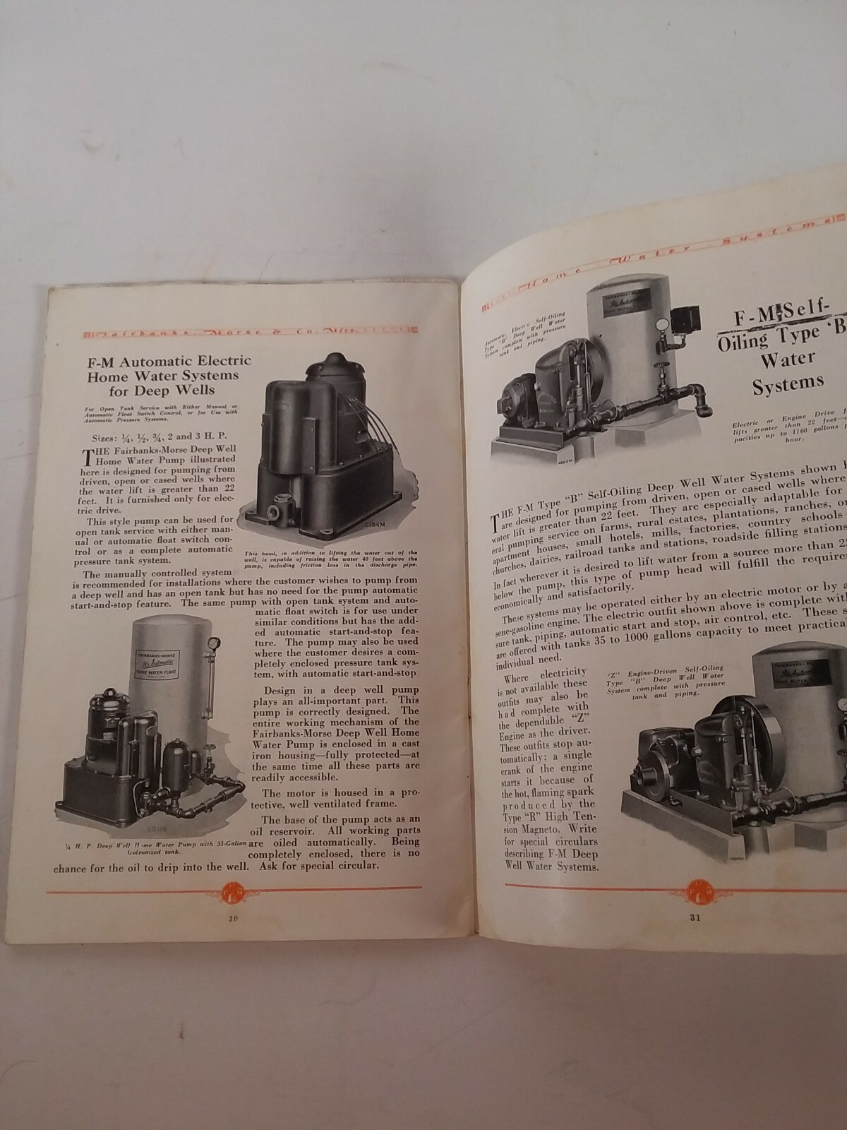 1929 Fairbanks Morse Home Water service catalog pamphlet vintage Lose page&rsquo;s