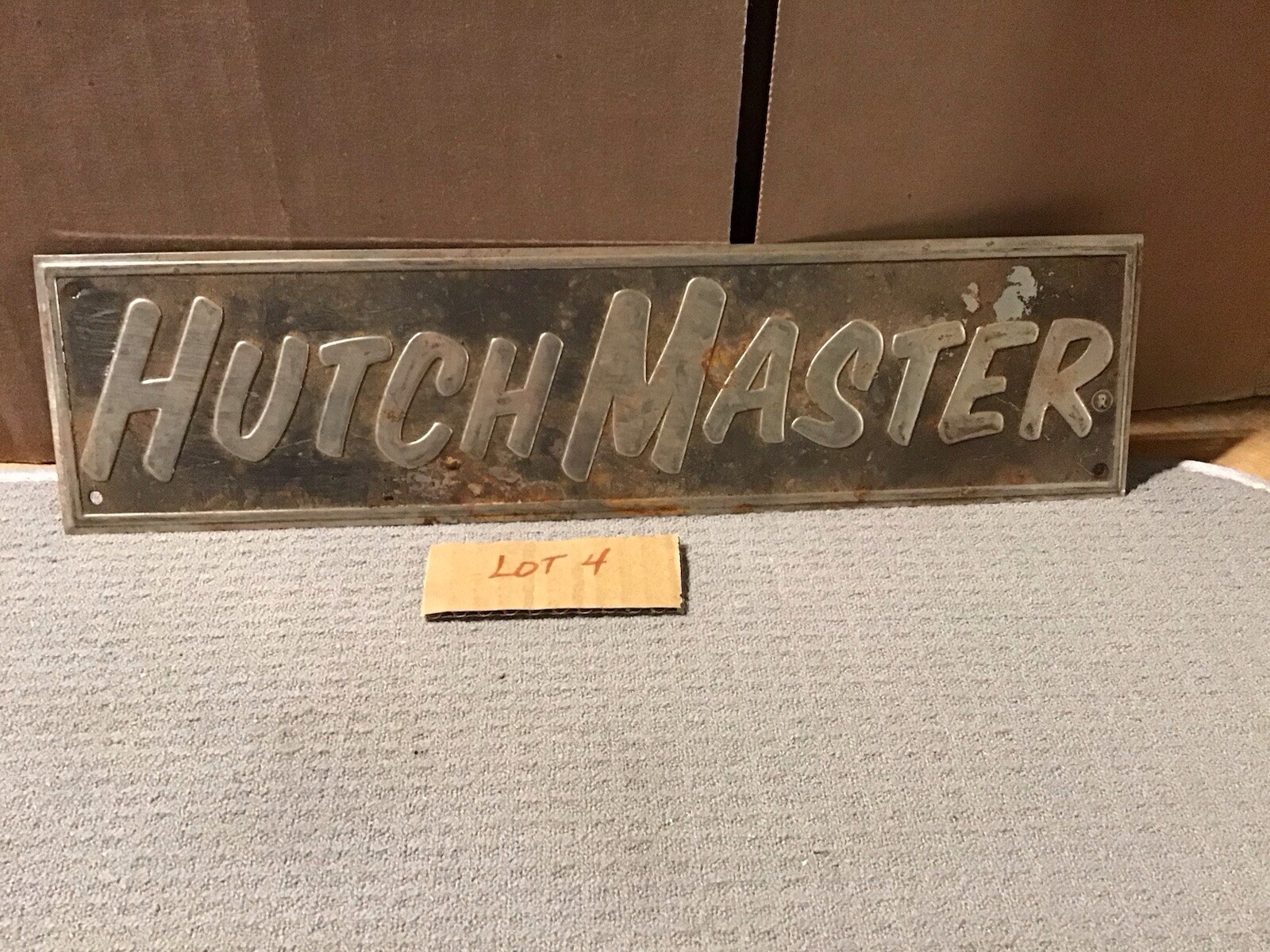 Vntge Hutch Master Company Sign Emblem Offset Tilling Disks Earth Moving, Lot #4