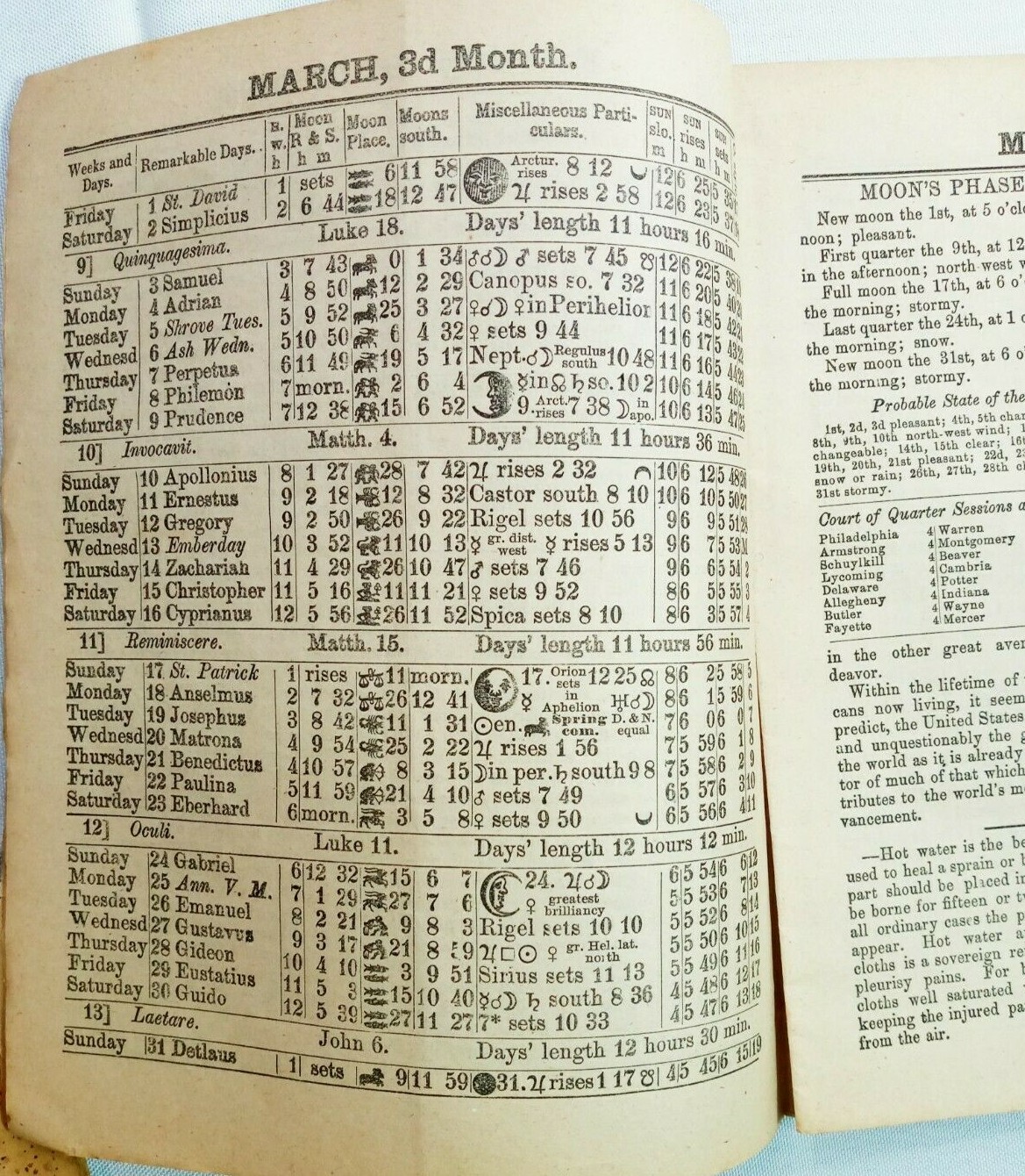 Vintage 1889 John Bear Baer&rsquo;s Agricultural Almanac Lancaster PA Antique Farmers