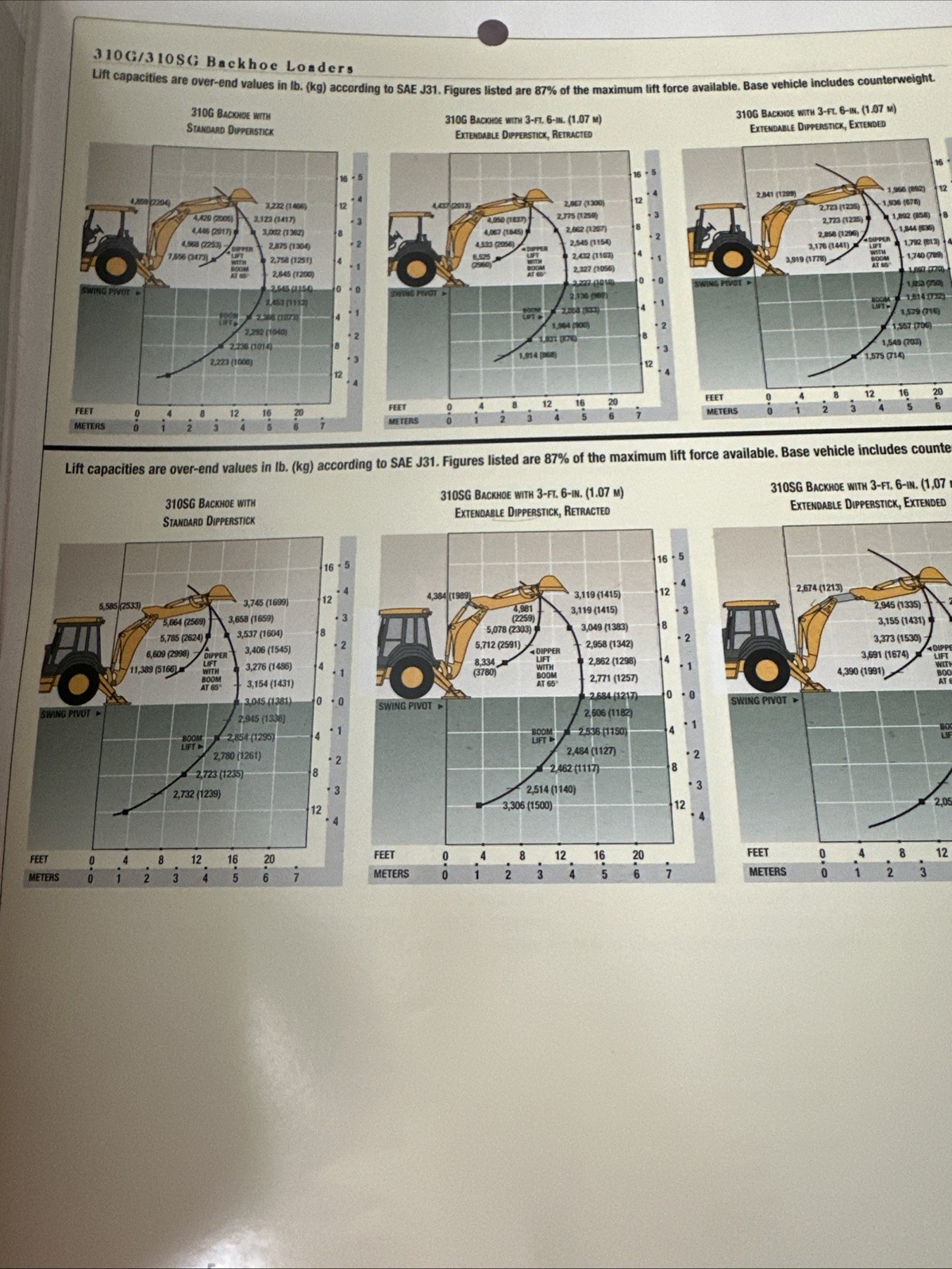 John Deere 310G 310SG 410G Backhoe Construction Diagrams Sales Brochure 04-04
