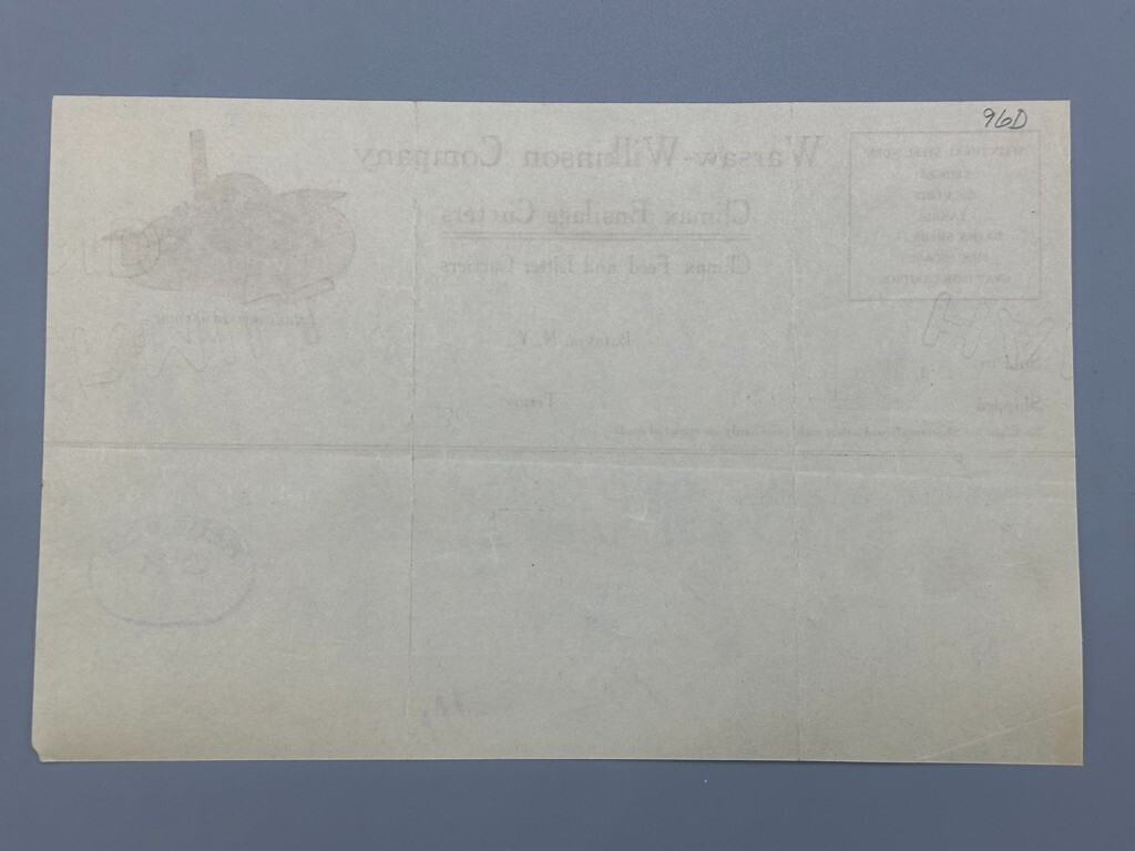 1919 WARSAW WILKINSON Climax Ensilage Cutters FARM Advertising Letter BATAVIA NY