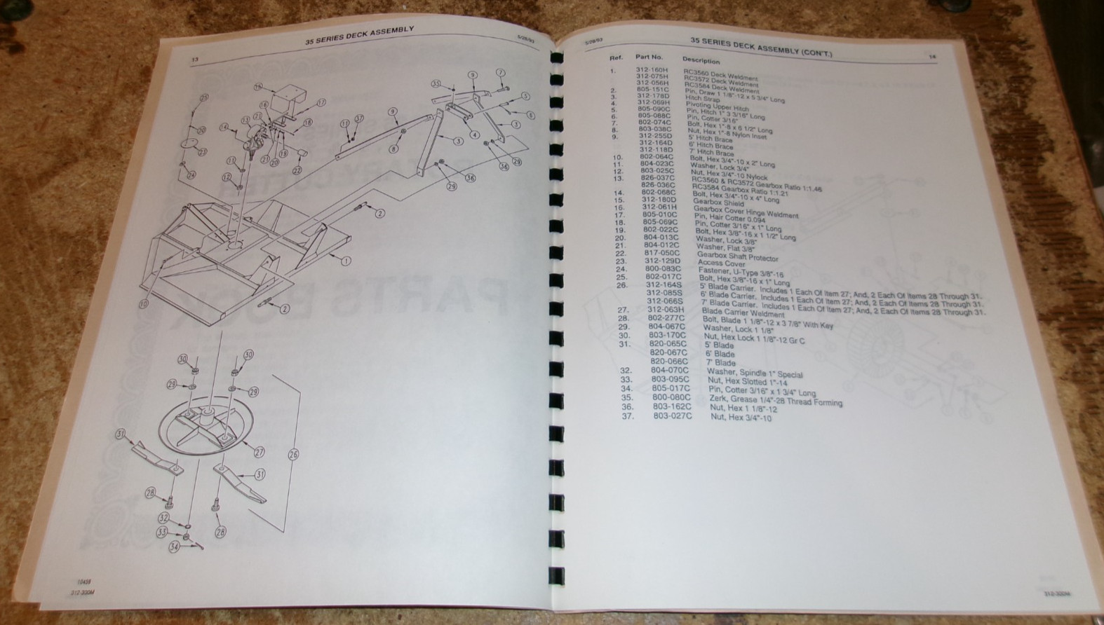 1994 land pride 35 series 5&prime;,6&prime; + 7&prime; rotary cutters owners manual new