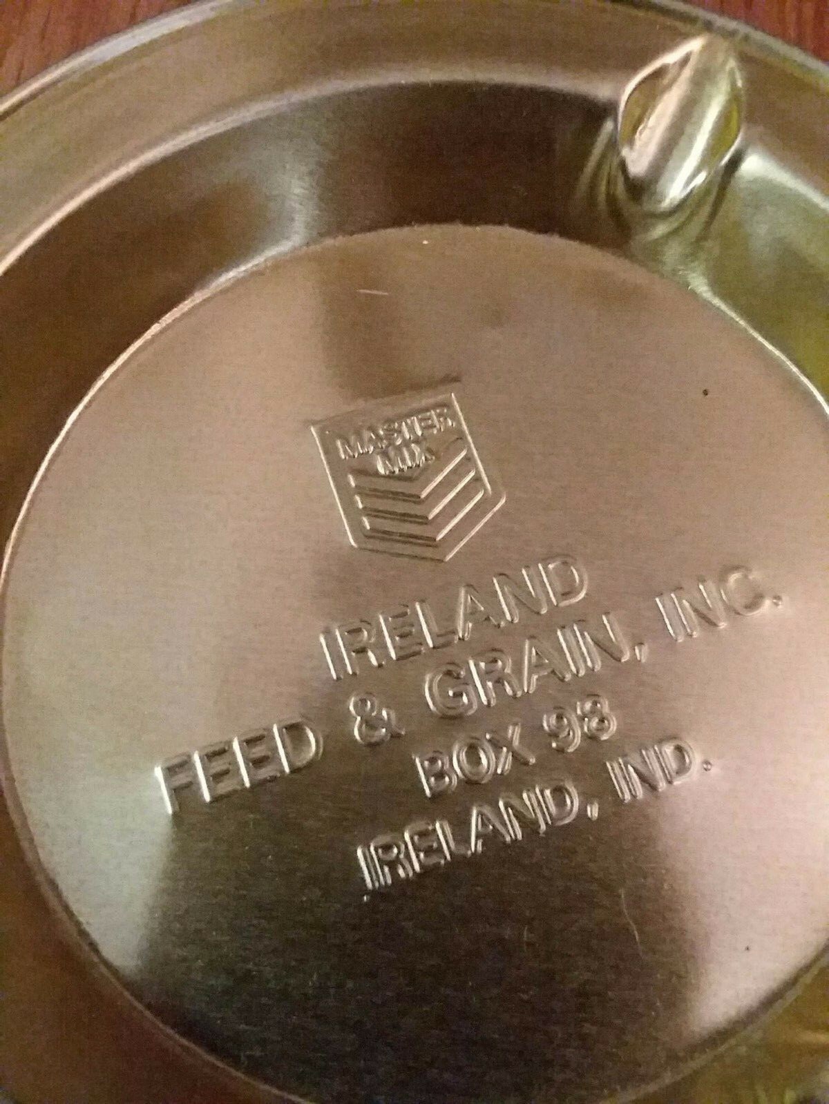 Vintage Ireland Feed & Grain Master Mix Advertising Cigarette Ashtray Gold