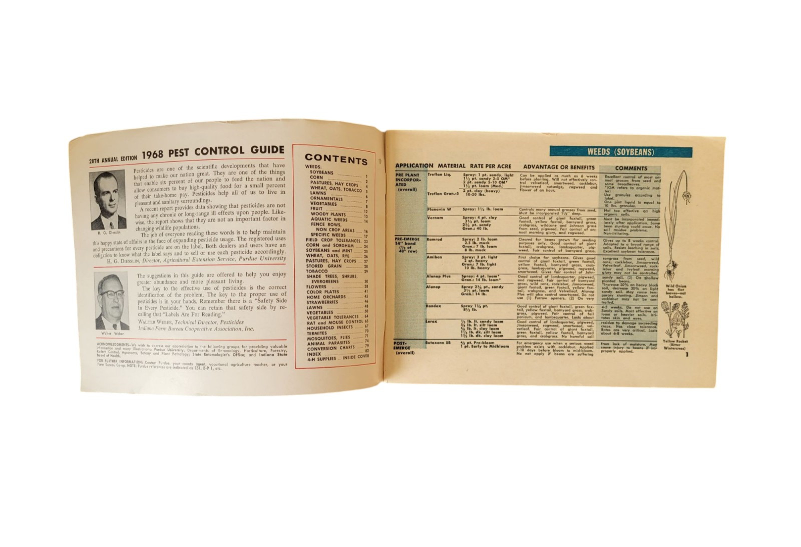 Vintage Indiana Farm Bureau Co-Op Pest Control Guide Booklet c.1968