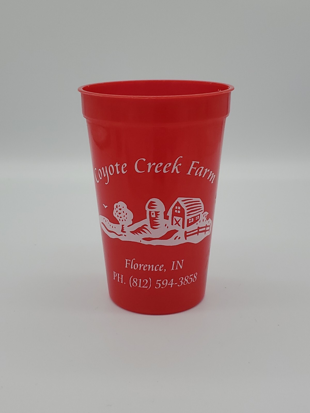 Coyote Creek Farm Florence, IN Indiana Farm Plastic Advertising Cup