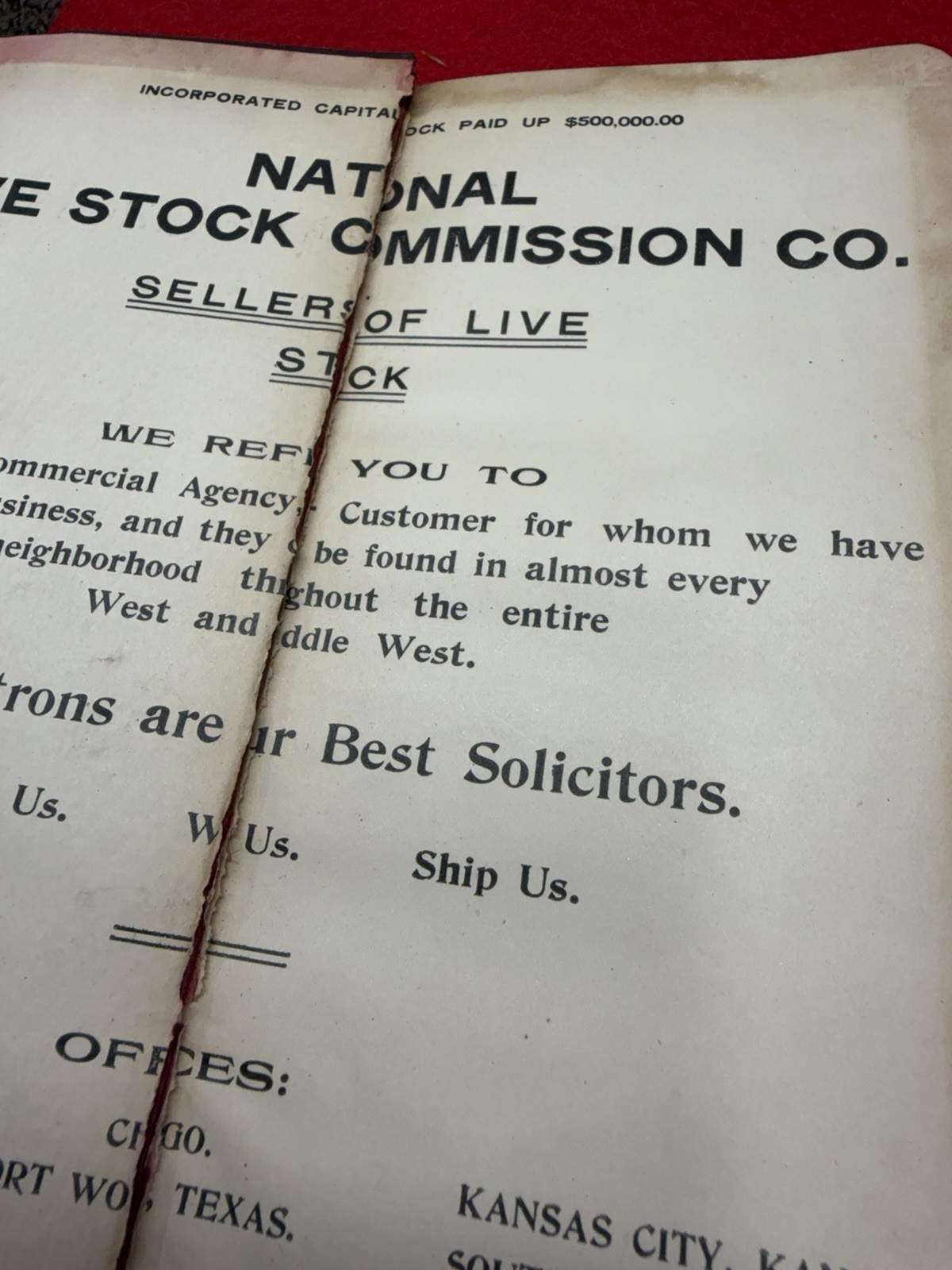 Vintage 1906 Commission Company Leather Bounds Miniature Pocket Note Pad