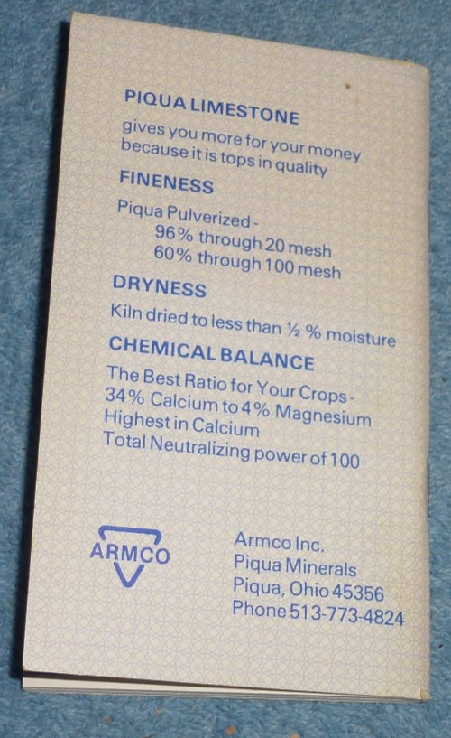 Pair of Vintage Piqua Pulverized Limestone Ohio ARMCO Pocket Memo Notebooks