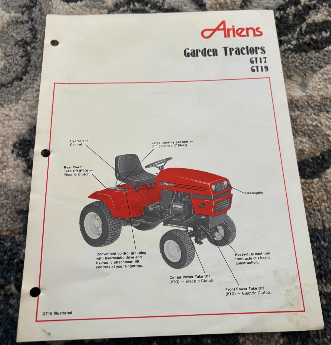 Ariens GT17 GT19 Garden Tractors Brochure DCPA26