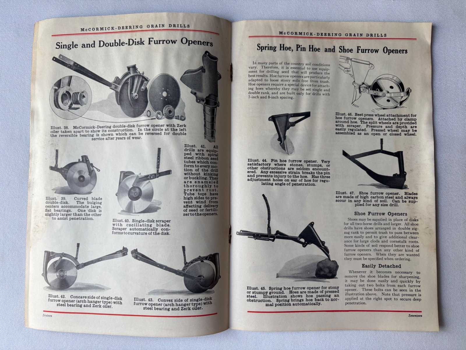 Antique McCormick-Deering Grain Drills Catalog Circa 1931 Great Illustrations