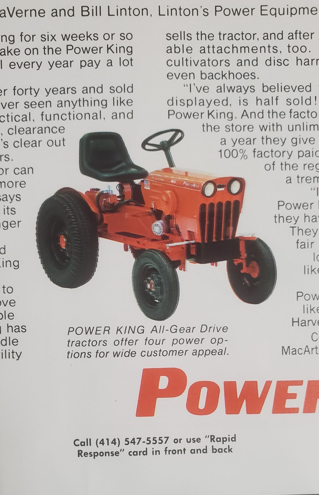 Power King 3 Pages of Magazine Ads 1977 1978 and 1980