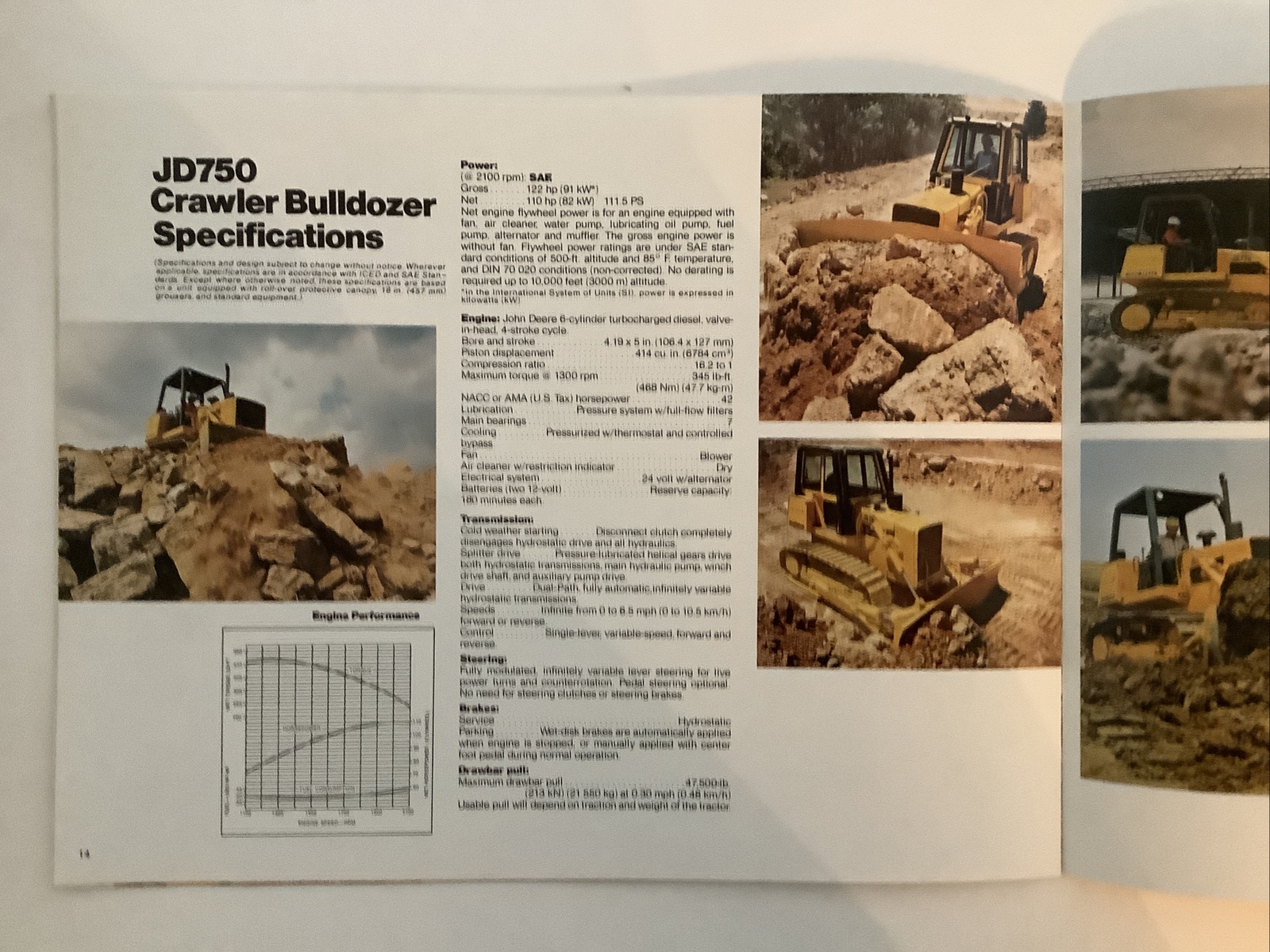JOHN DEERE JD750 BULLDOZER 16 PAGES 1976 SALES BROCHURE
