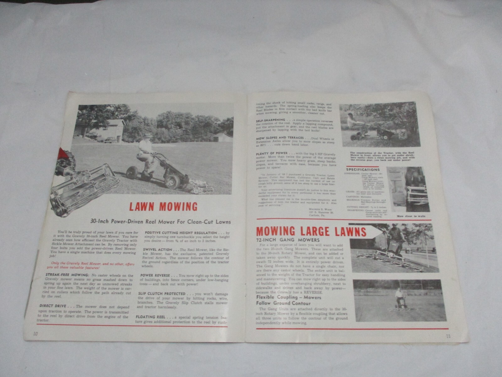 1953 Gravely Power Equipment Catalog Lawn Garden Farm Equipment