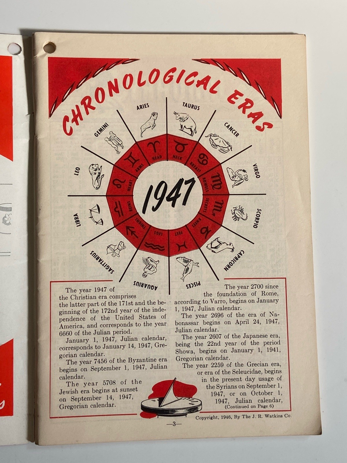 1947 Watkins Almanac Farm Hints Moon Phases Farming Techniques Planting Crops PB