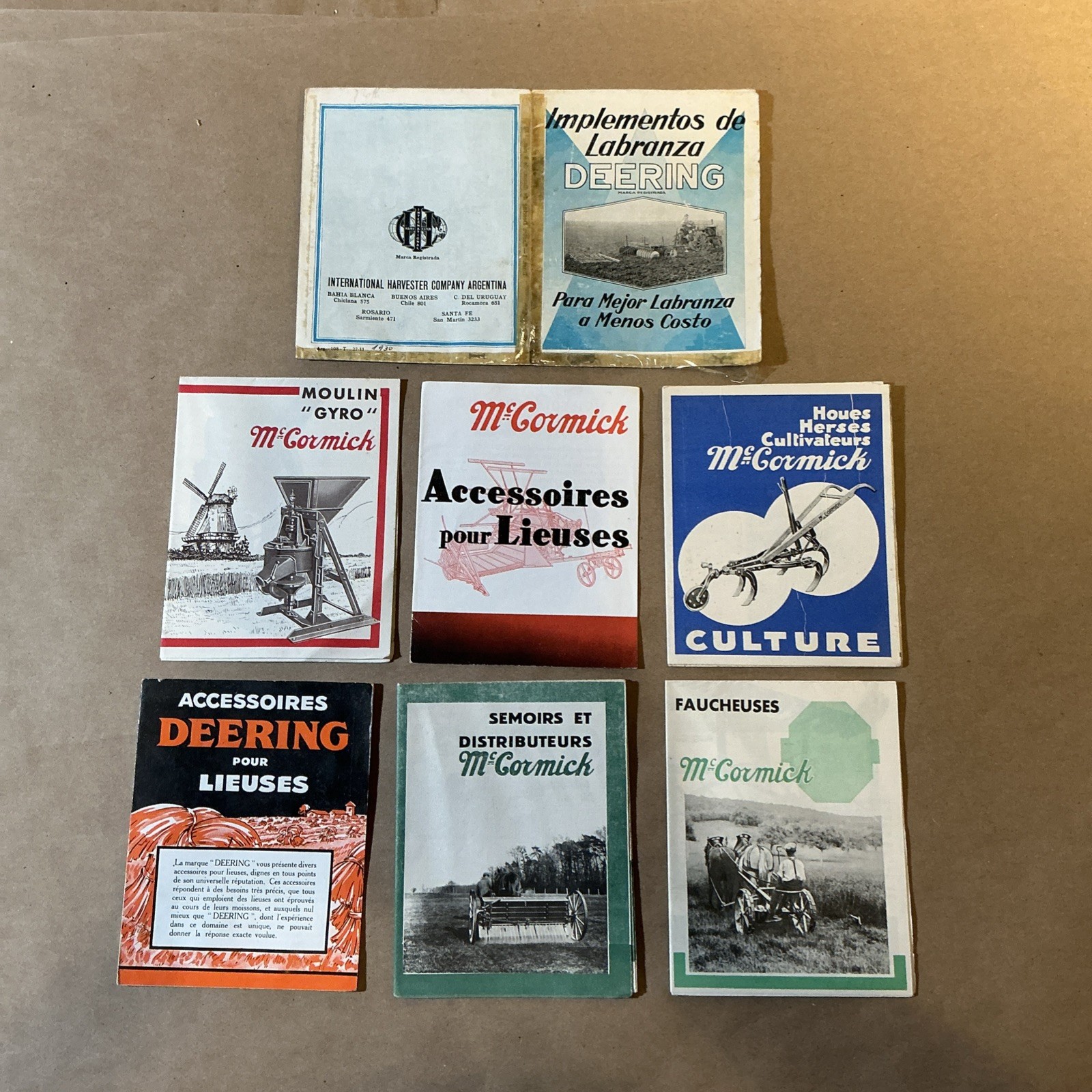 Group Of 7 French McCormick Deering Brochures As Is INV-P0904