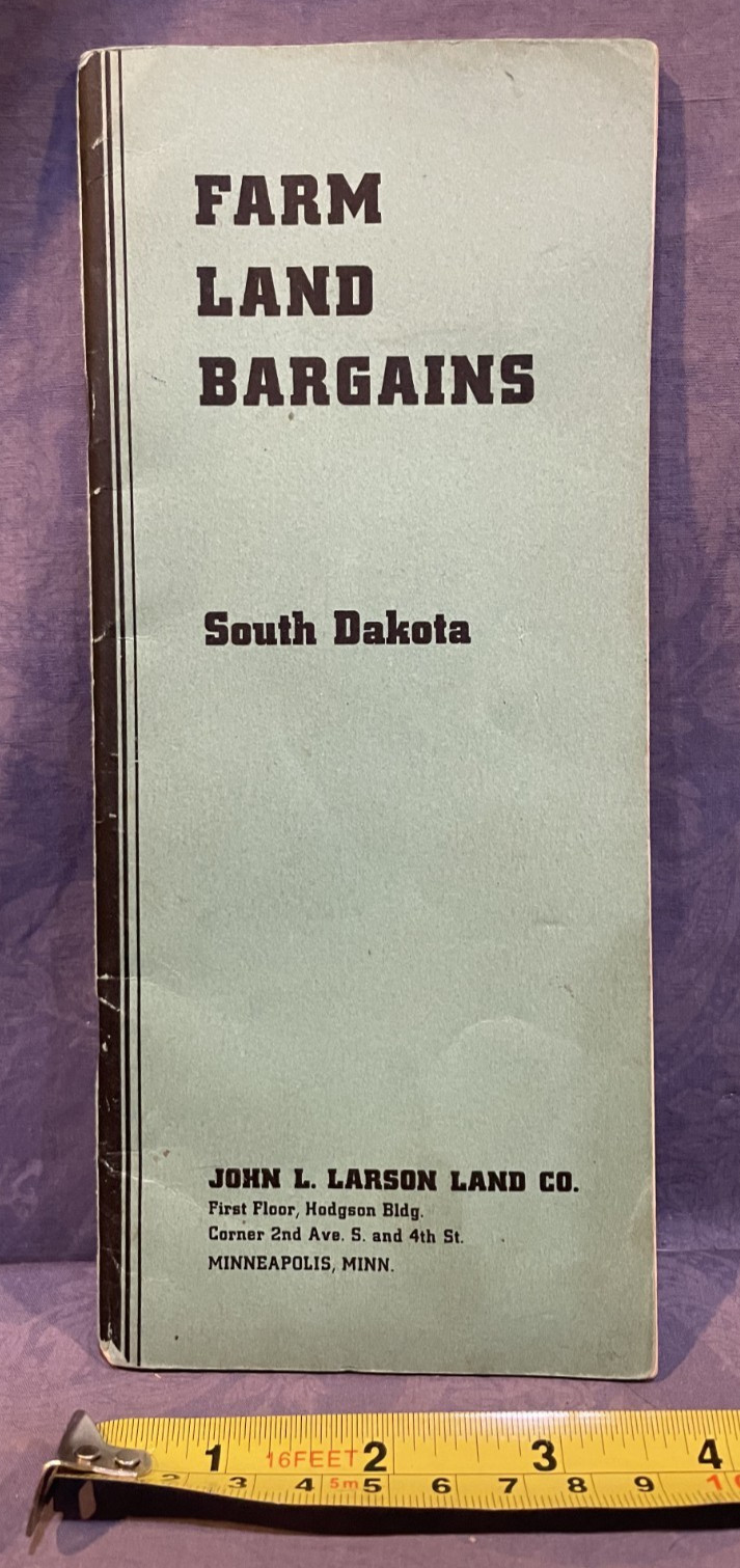 Farm Land Bargains South Dakota 1938 John L. Larson Land co booklet