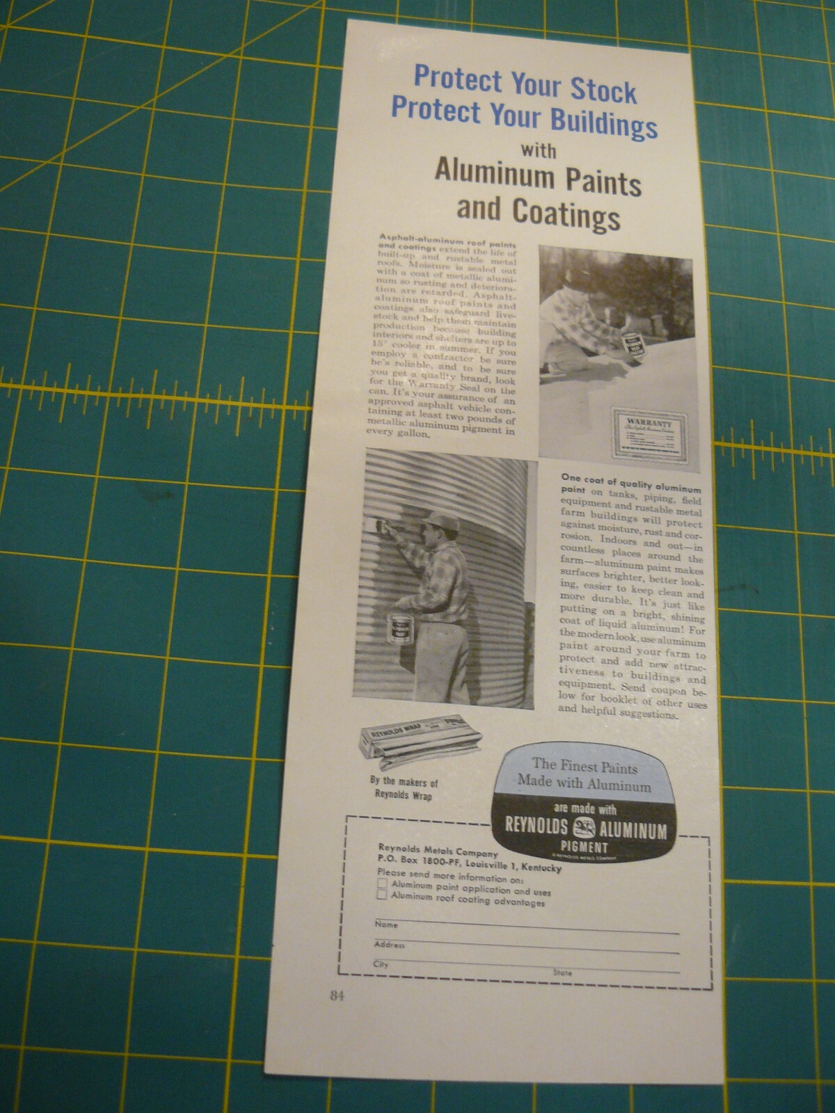 THE FARM QUARTERLY- SUMMER 1957-AD- REYNOLDS ALUMINUM PAINTS / Louisville, KY