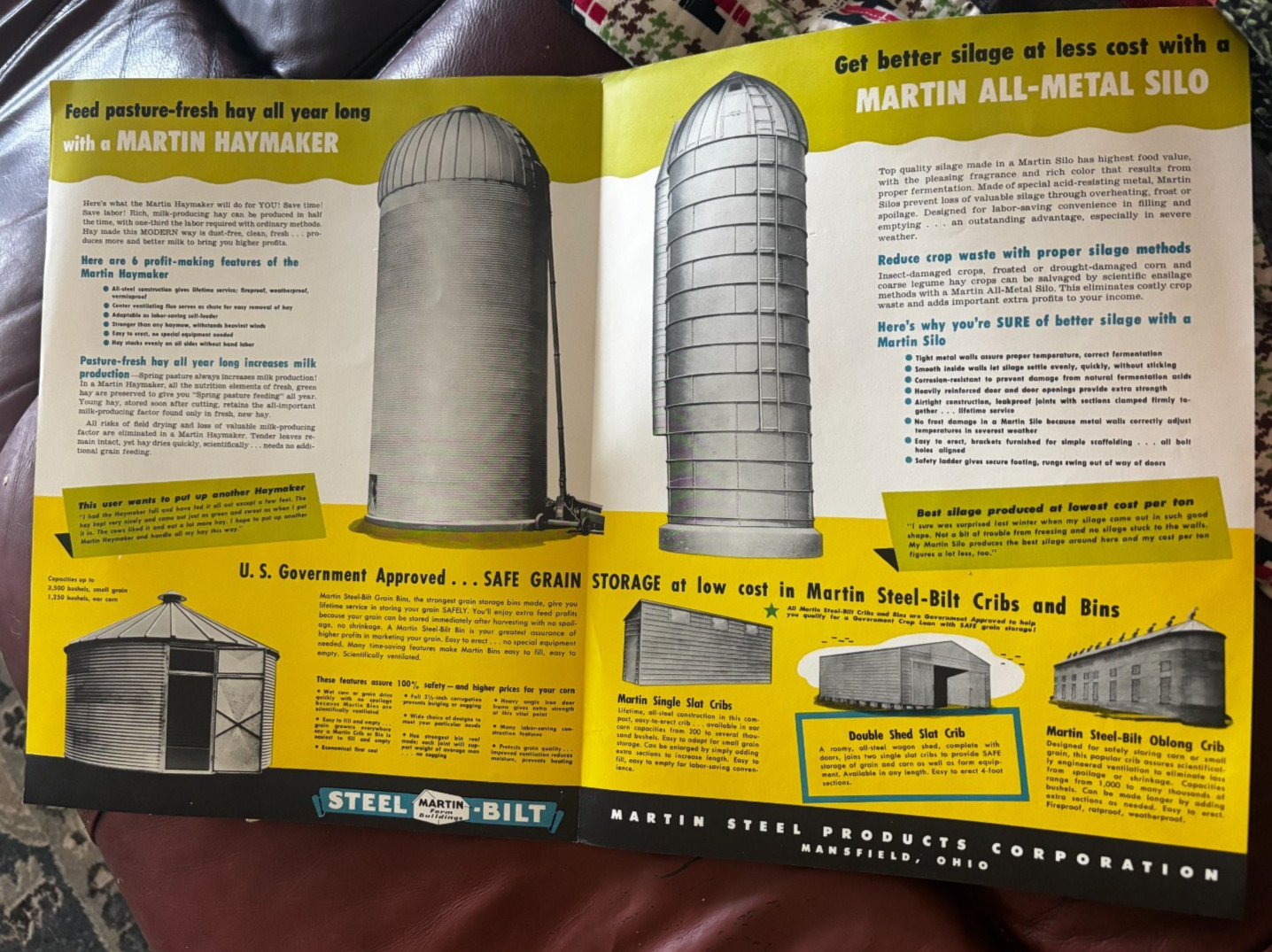 Martin Steel-Bilt Haymaker Steel Silo Corn Crib For 1950 Brochure DCPA26