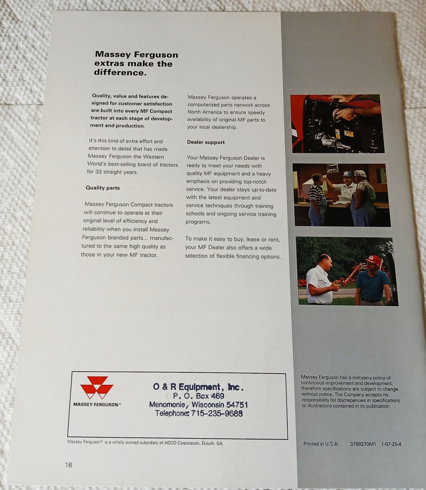 Massey Ferguson 1200 Series Compact Tractor 16 Page Brochure Sales Literature MF