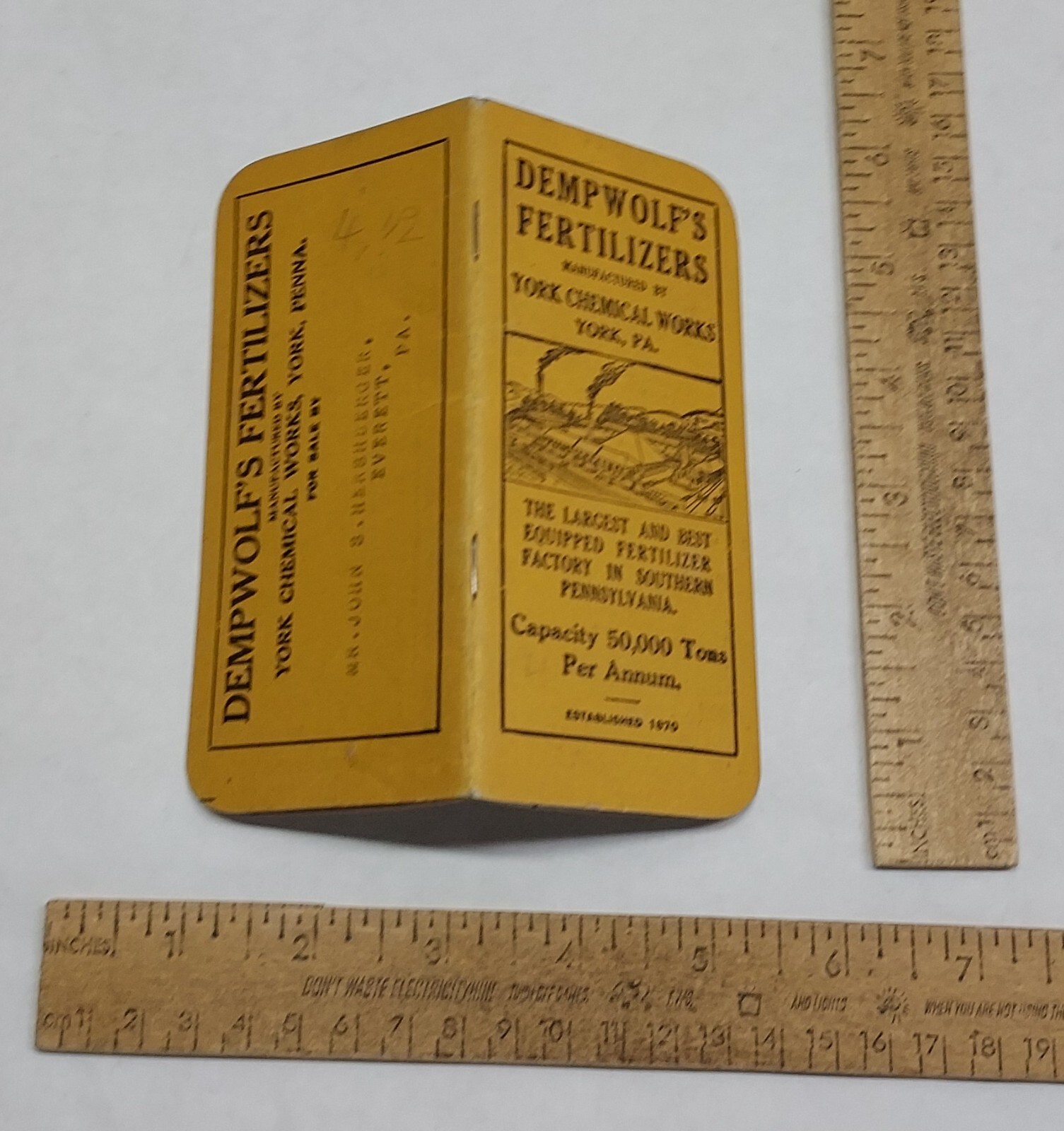 1920 DEMPWOLF&rsquo;S FERTILIZERS – York Chemical Works – BOOKLET – listing #5149