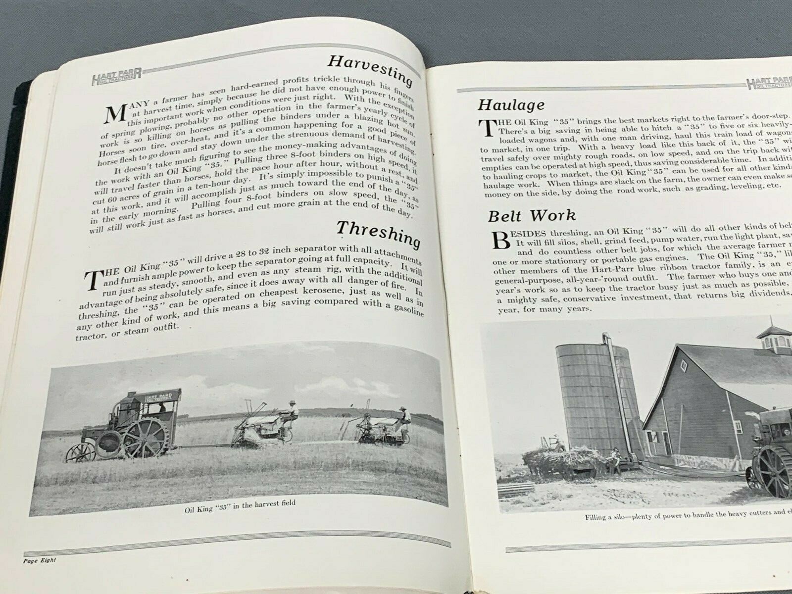 Vintage 1910&rsquo;s HART PARR OILKING 35 Prairie Tractor Sales Brochure Catalog RARE