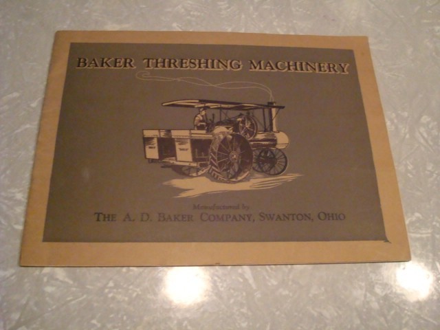 A.D. BAKER TRACTOR & THRESHER Circa 1912 24 Page Catalog Rare