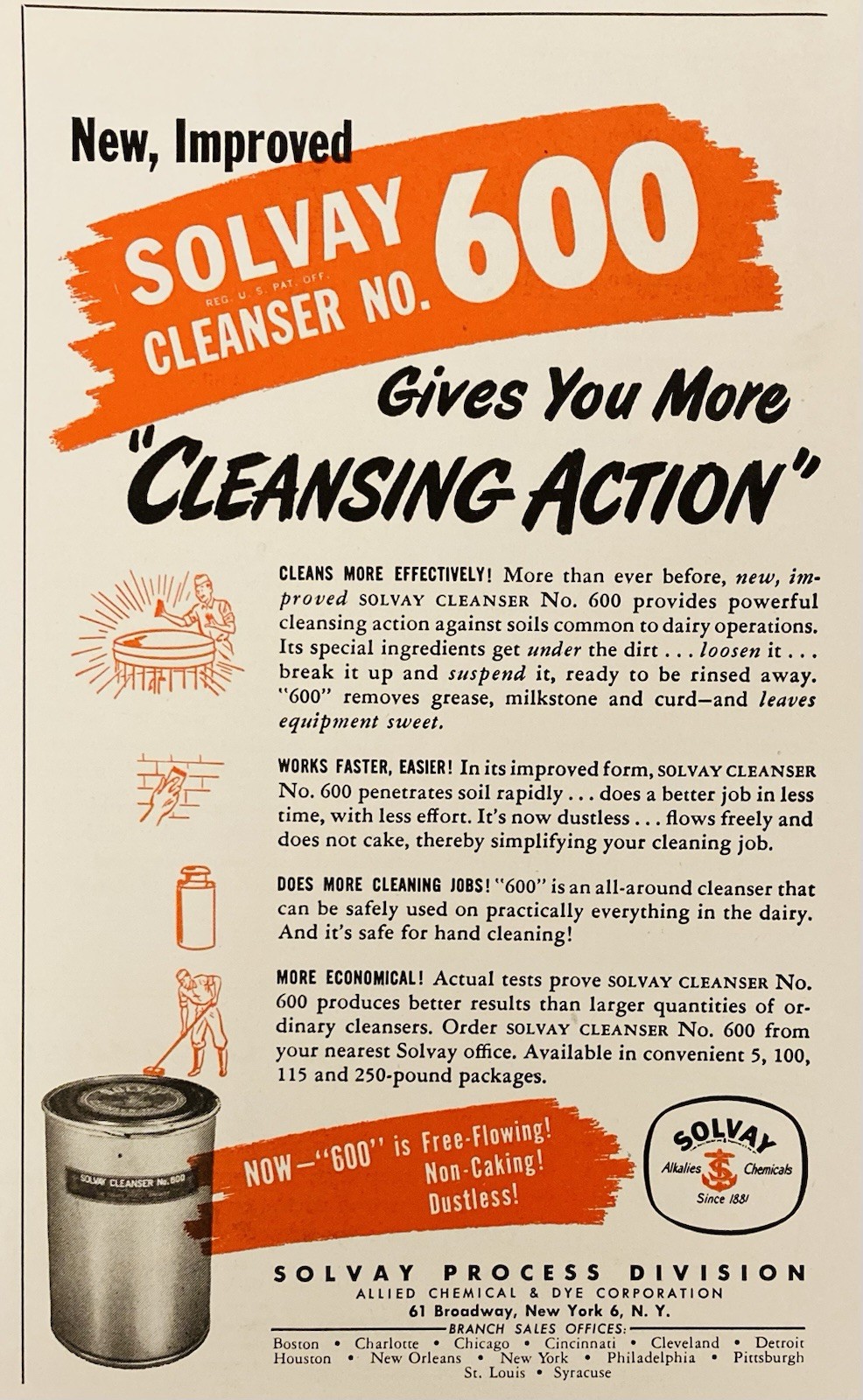 1952 AD.(PC10)~ALLIED CHEMICAL DYE CO. SOLVAY PROCESS DIV. DAIRY CLEANING