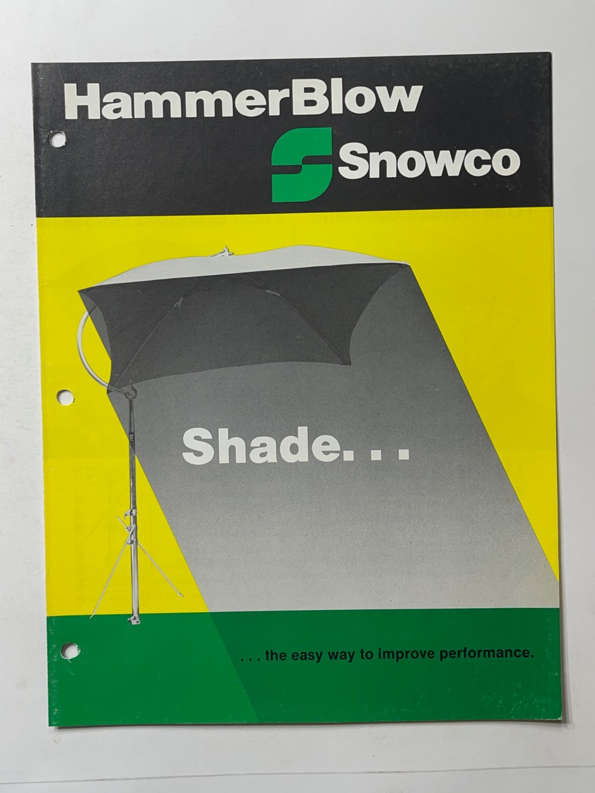 HammerBlow Snowco Umbrella Tractor Shade Sales Brochure *Sales Book* (1970s)