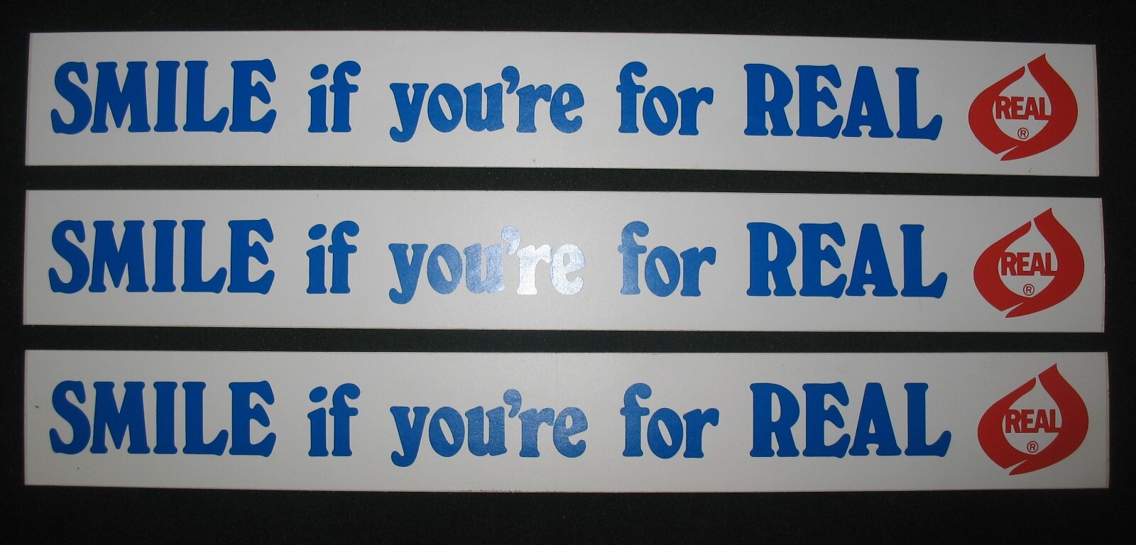 New Old Stock Smile if You&rsquo;re For Real Bumper Sticker Circa 1980s