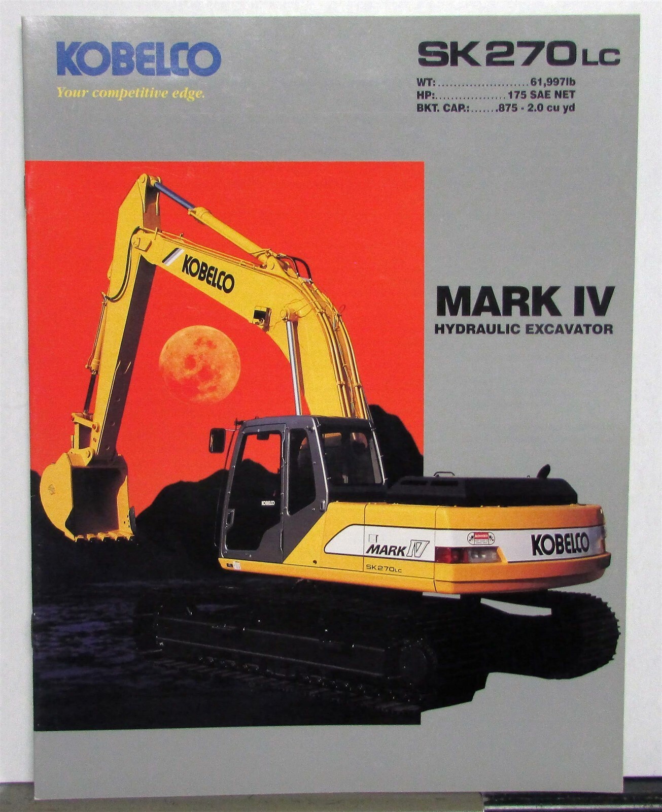 1990s Kobelco SK270 LC Mark IV Excavator Specifications Construction Brochure