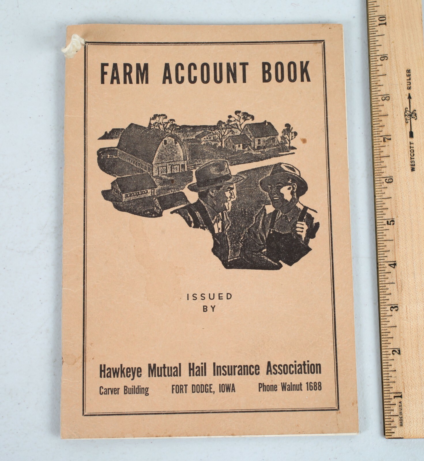 1945 Hawkeye Mutual Hail Insurance Farm Account Book Fort Dodge Iowa