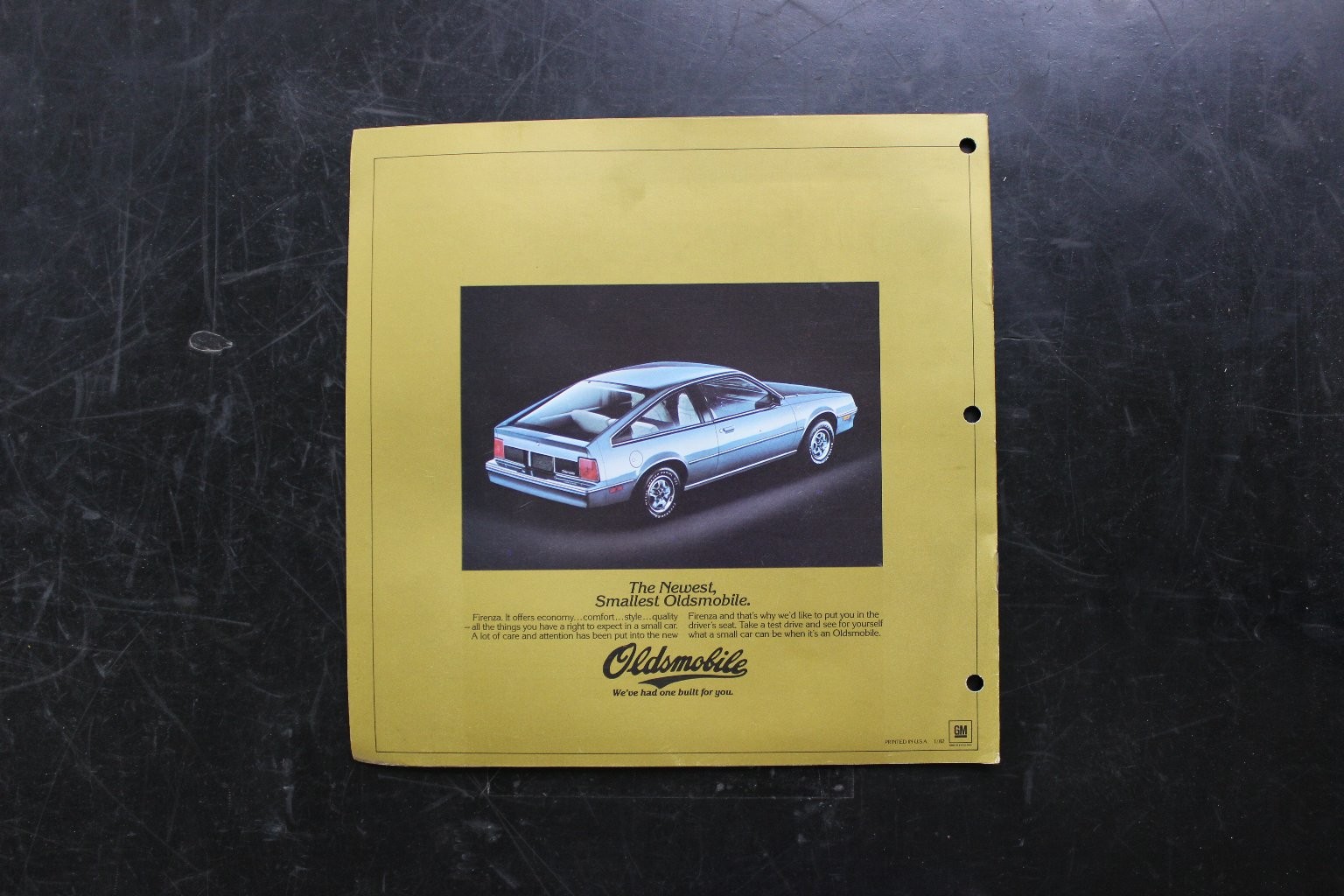 Oldsmobile Firenza 1982 Original Sales Catalog Brochure Automotive Collectible