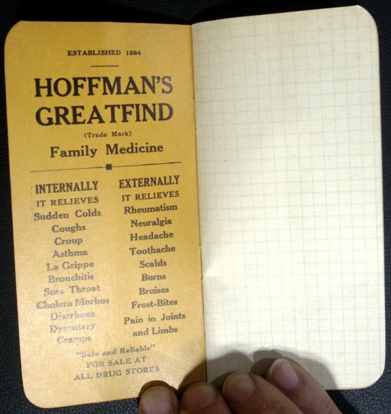 Vintage Hoffman Poultry Powder Advertising Notebook Allentown PA Farm Ad