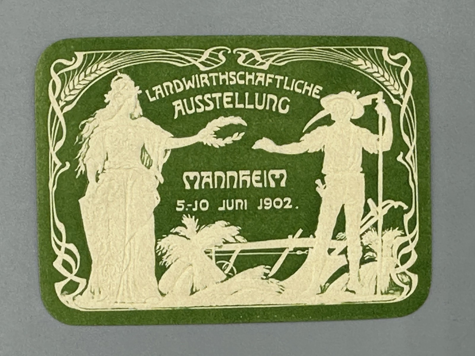 1908 STUTTGART Germany FARM EXPO Agricultural ANIMAL Advertising POSTER STAMP