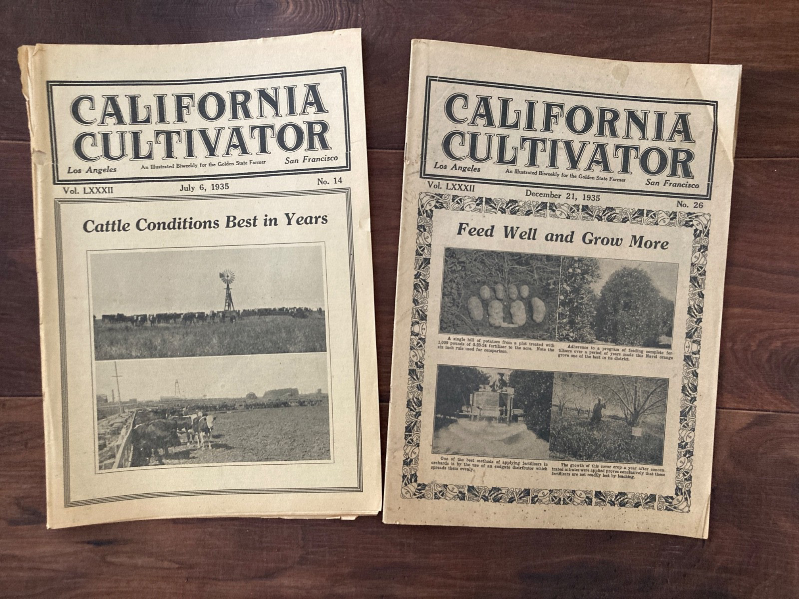 California Cultivator Agricultural Newspaper 1935 Biweekly Lot of 17 VHTF
