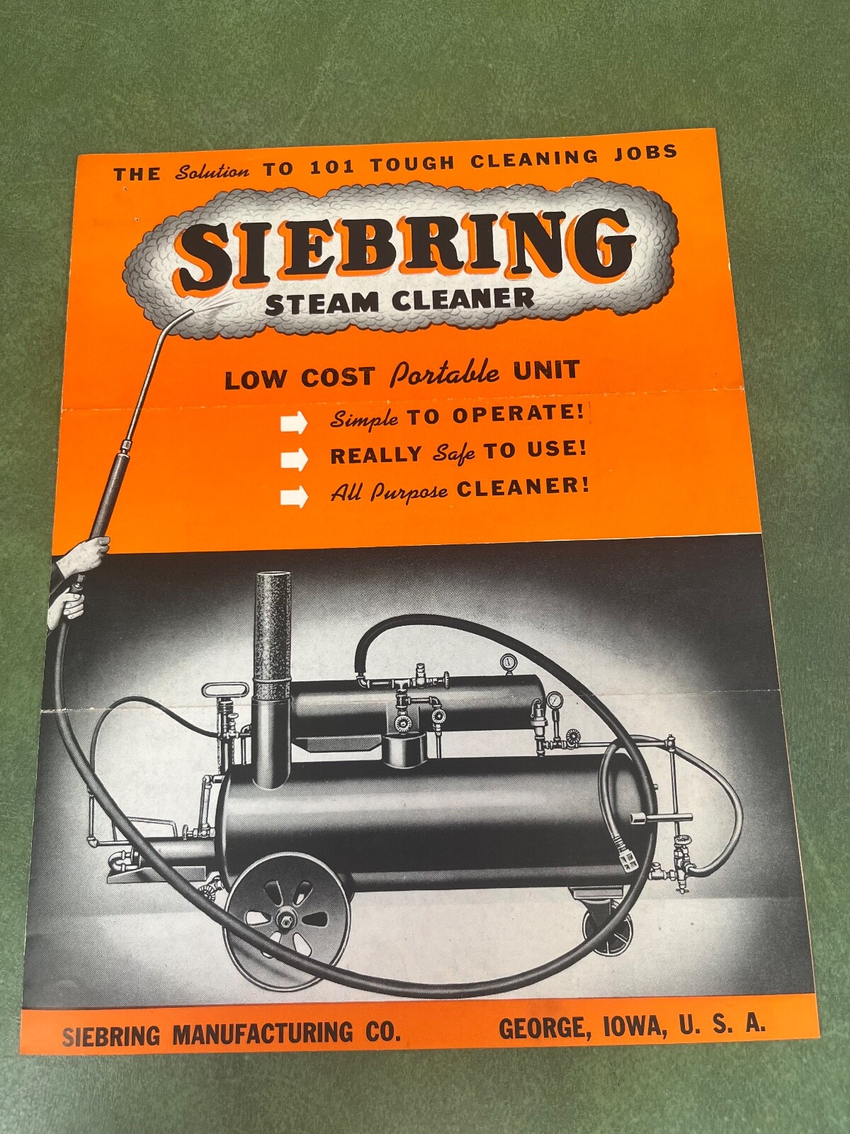 Vintage Seibring Steam Cleaner Sales Brochure George Iowa