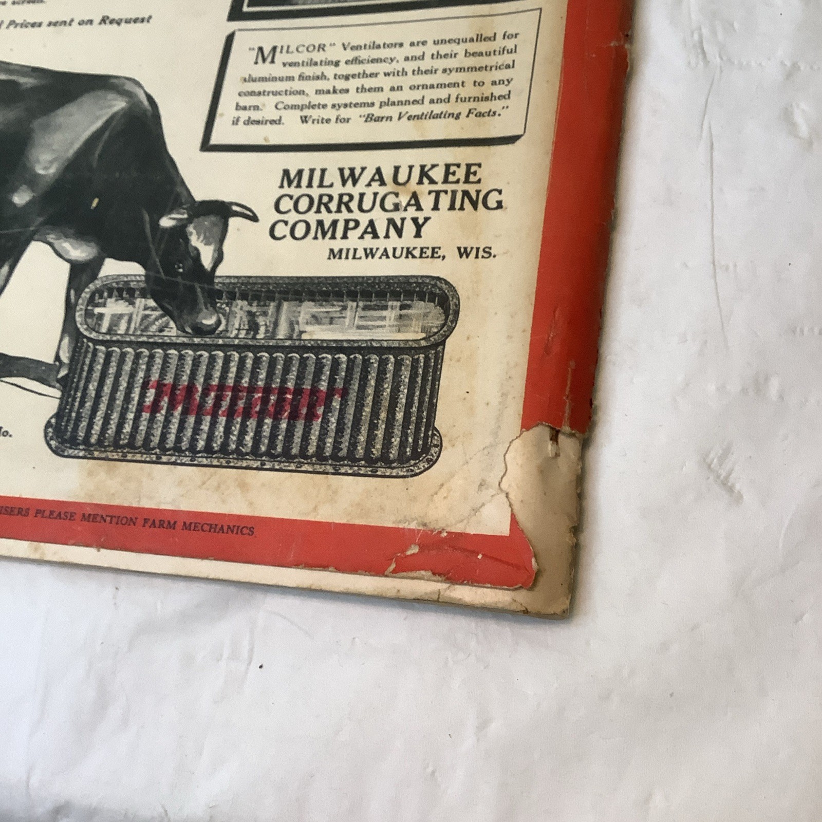 Antique Farm Mechanics Advertising Milcor Agriculture January 1923 READ