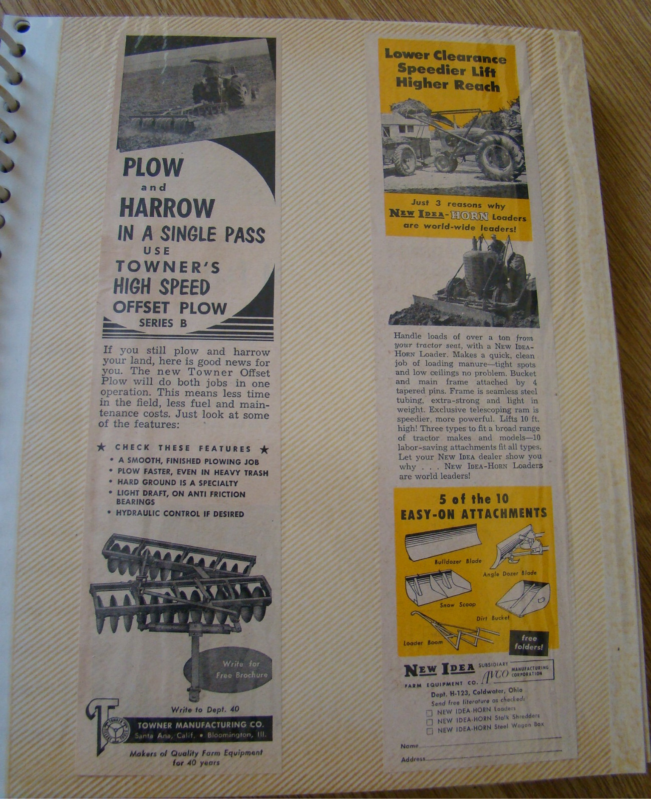 100+ Old 1950s 1960s Era Farm Implemeny & Machine Ads Gehl New Idea Pick +++