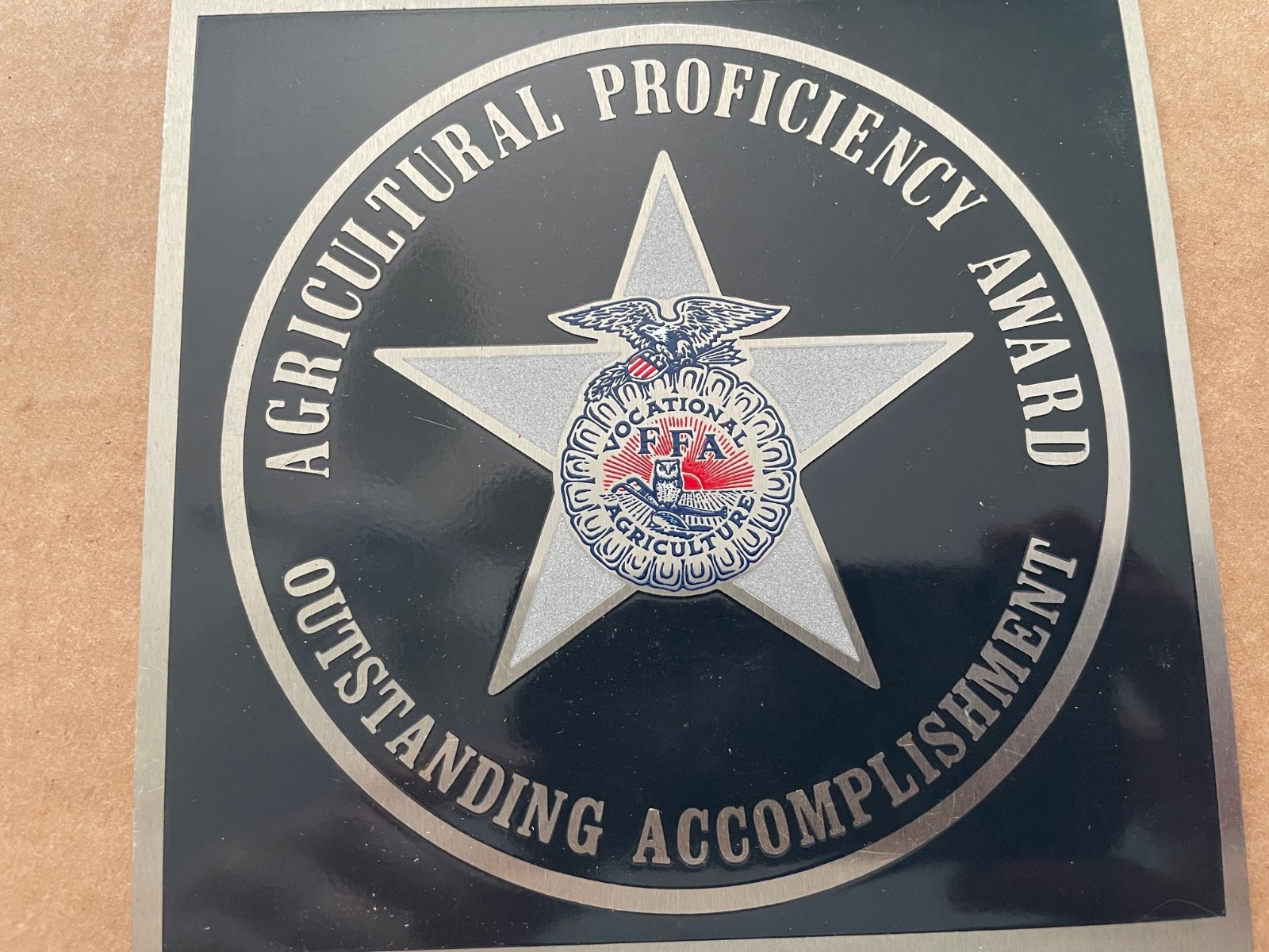 Vintage AGRICULTURAL PROFICIENCY AWARD Outstanding Accomplishment Metal Tag #1