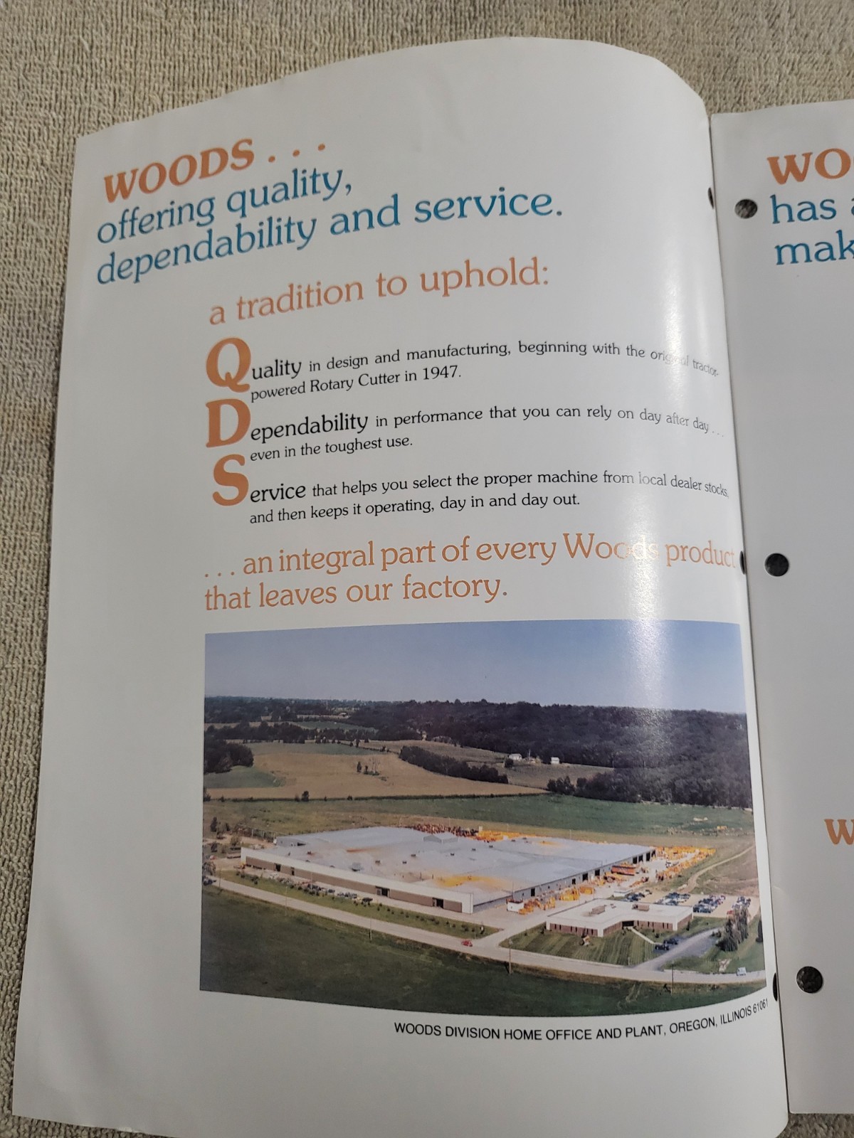 Vintage 1980s WOODS Rotary Mower BROCHURE Belly & Rear mount Lawn Mowers tractor