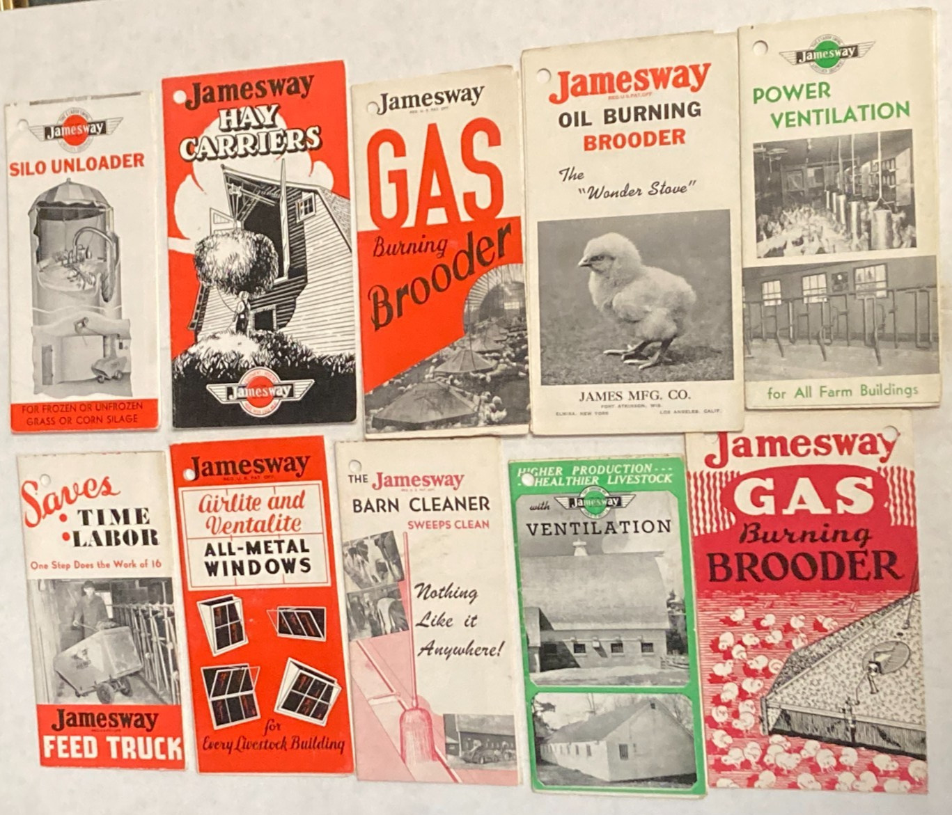 Lot Of 10 Vintage 1950s Jamesway Farming Agriculture Brochures