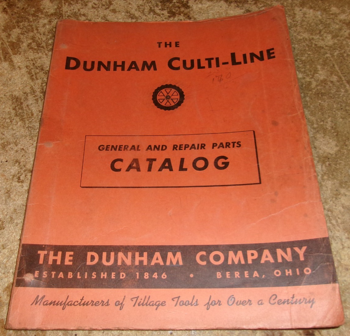 1950 dunham culti-line general/repair parts catalog see description good used