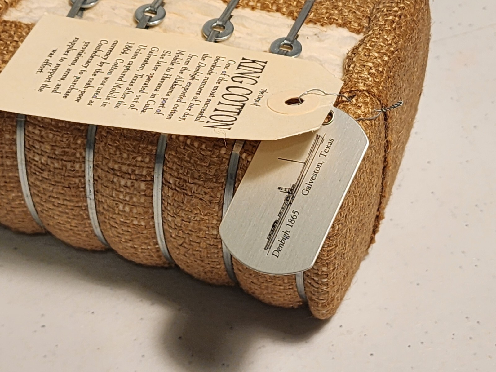 VTG Texas Mini Cotton Bale Souvenir 5&Prime; Nautical Archaeology Program & TEXAS A&M