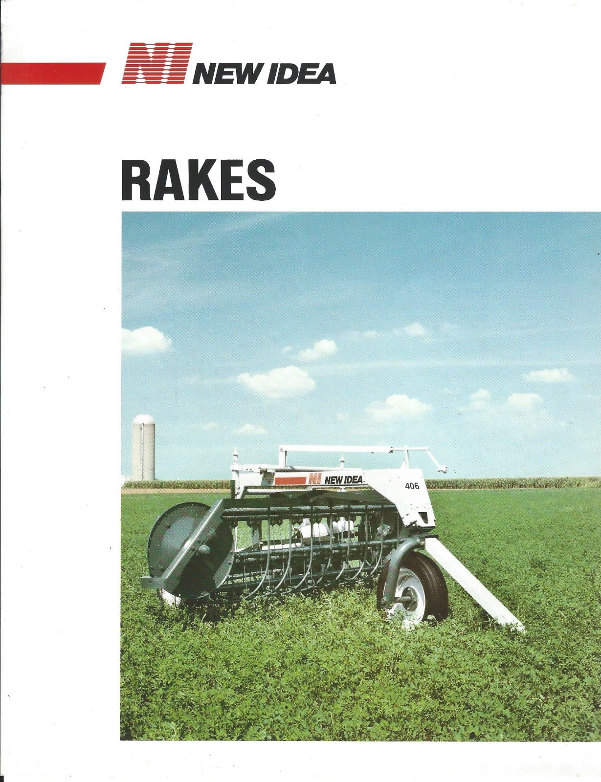 Farm Equipment Brochure Ad – New Idea – 405 406 407 Rake 4111 Dual Hitch (F6226)