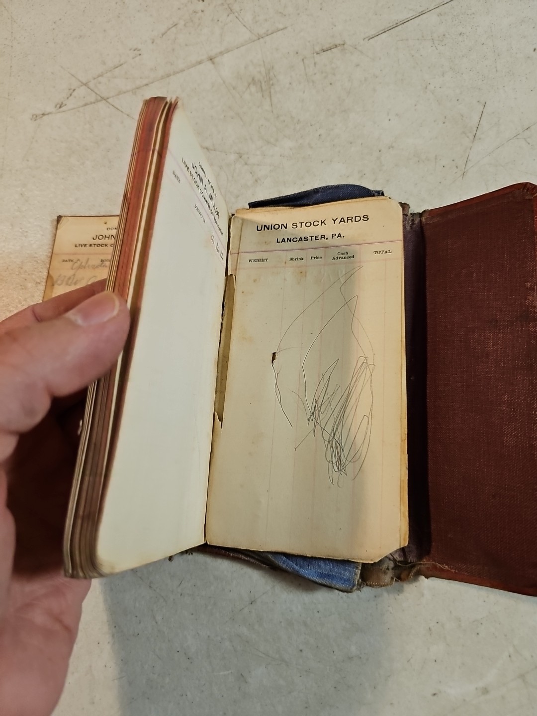Vintage 1919-20 John A Miller Union Stock Yards Lancaster, PA Notepad