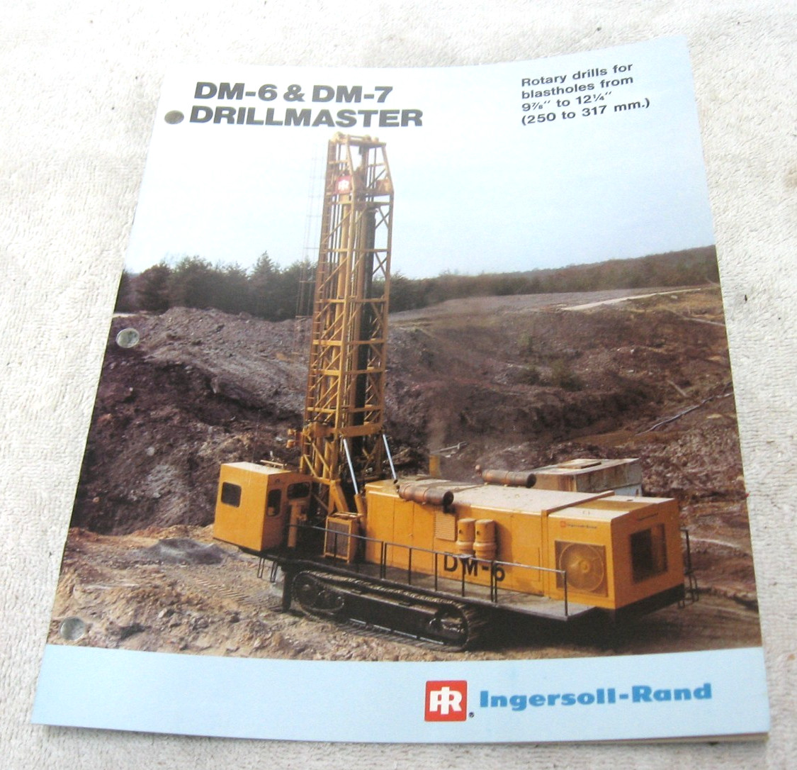VINTAGE 1976 INGERSOLL RAND DM6 DM7 DRILLMASTER DRILL RIG BROCHURE ORIGINAL