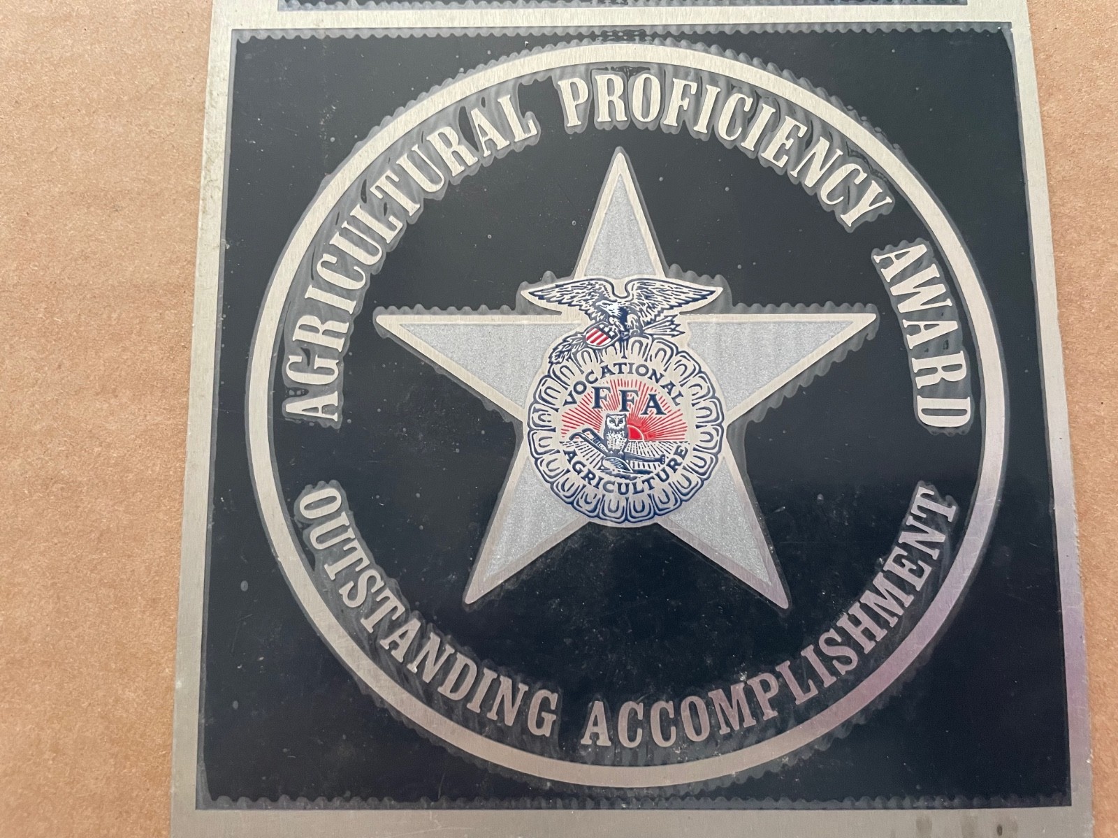 Vintage AGRICULTURAL PROFICIENCY AWARD Outstanding Accomplishment Metal Tag #2