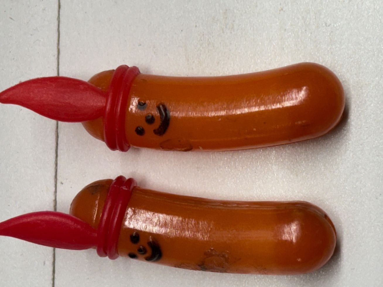 Rath Promo Hotdog Toy Whistles (TWO) with Red Feathers