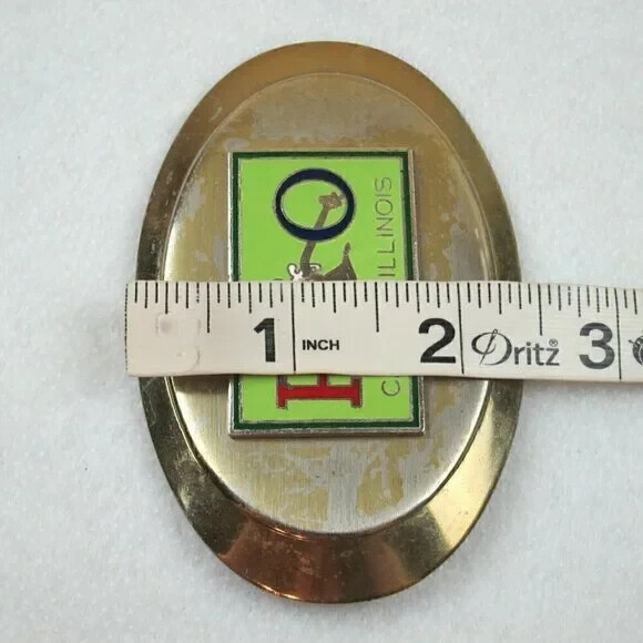 Vintage Belt Buckle P&O Parlin & Orendorff Plow Company Advertising 1970s RARE