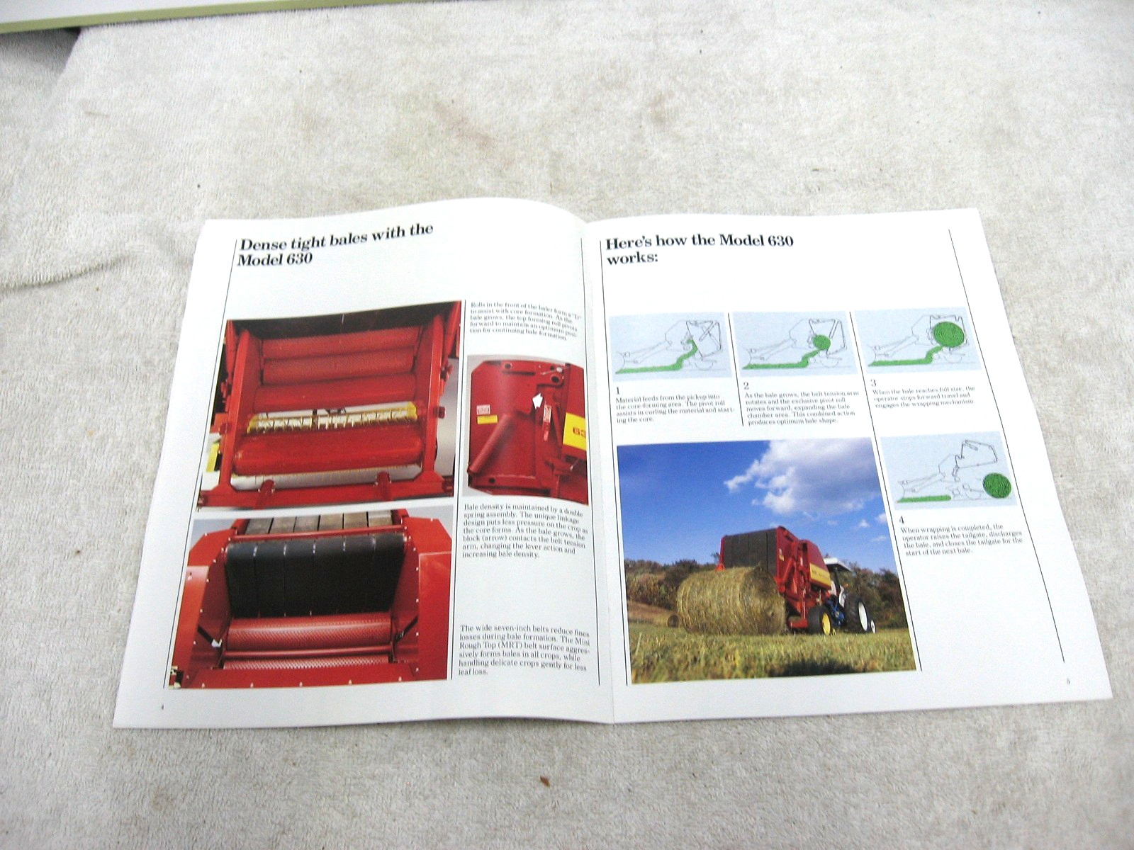VINTAGE 1989 FORD NEW HOLLAND TRACTOR ROUND BALER BROCHURE 630 848 853 855