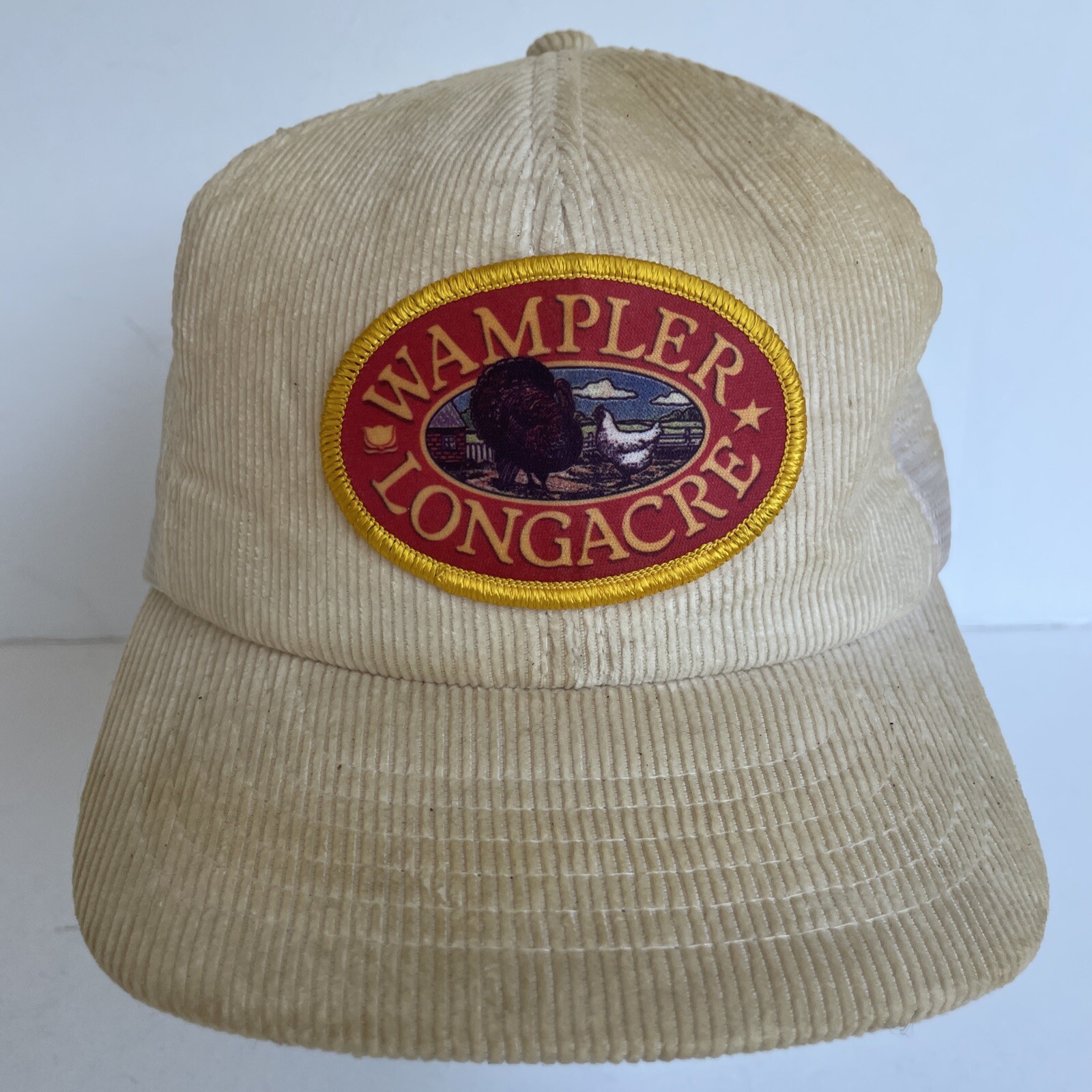 Wampler Longacre Corduroy Mesh Hat Snapback Cap Beige Yupoong